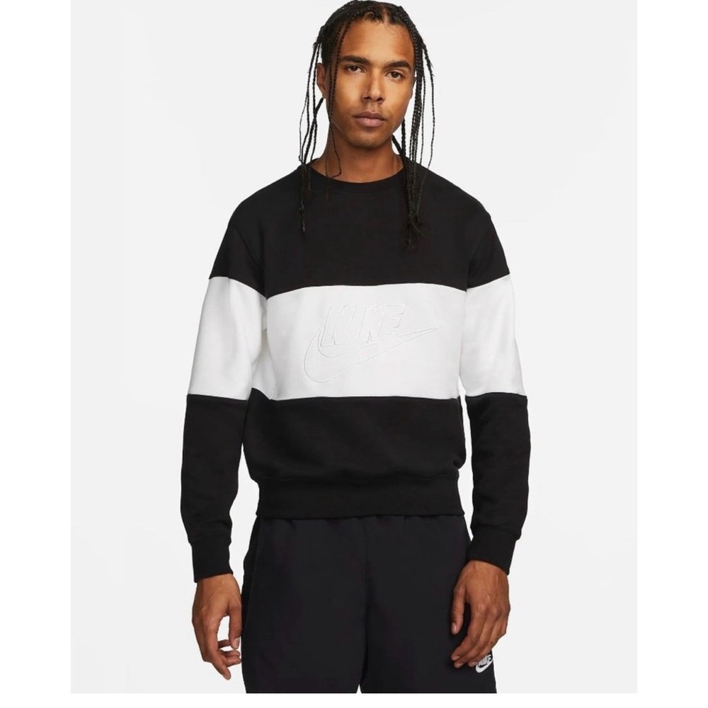 Nike Men's Crewneck Sweater in Black and White